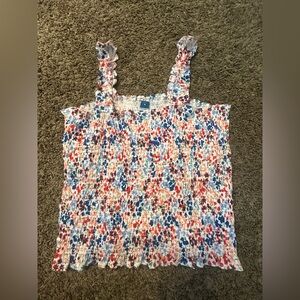 Old Navy Multicolor Floral Smocked Tank Top